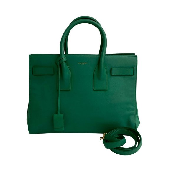YVES SAINT LAURENT Green Leather Shoulder Bag - Picture 1 of 10